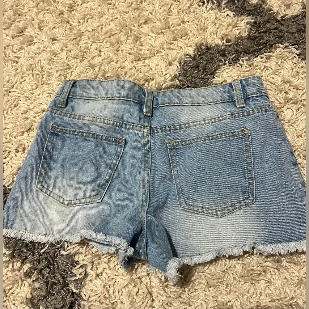 Hello Franki Distressed Girls Light Blue Denim Shorts- Size 12 - Picture 2 of 3